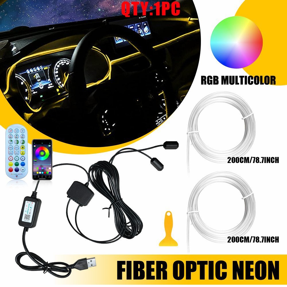 Fit Chevrolet Silverado 20-23 Neon LED Optic Fiber Light APP Remote Control 1-5X