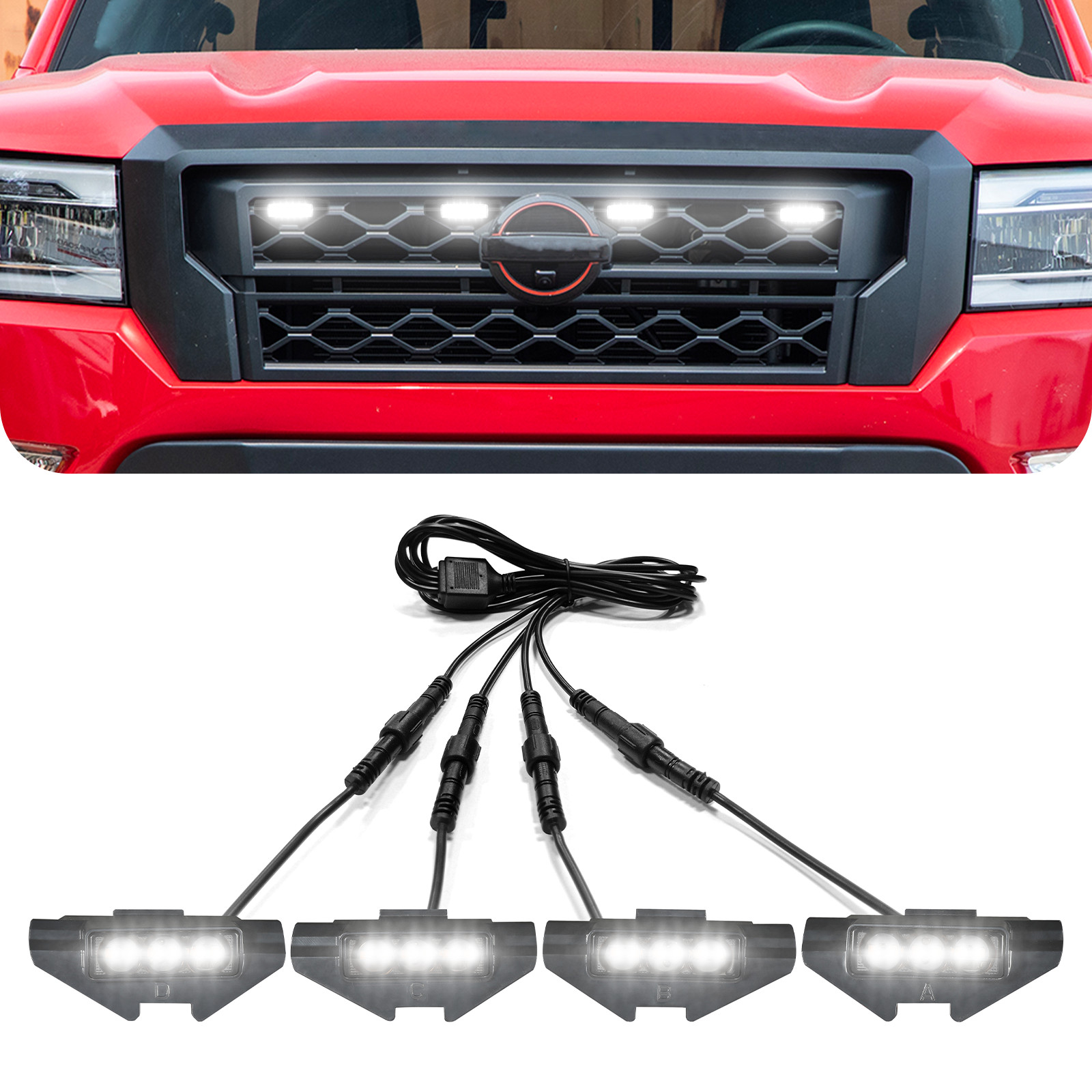 LED Grill Lights for 2022 2023 2024 Nissan Frontier Accessories PRO4X S SV PRO X