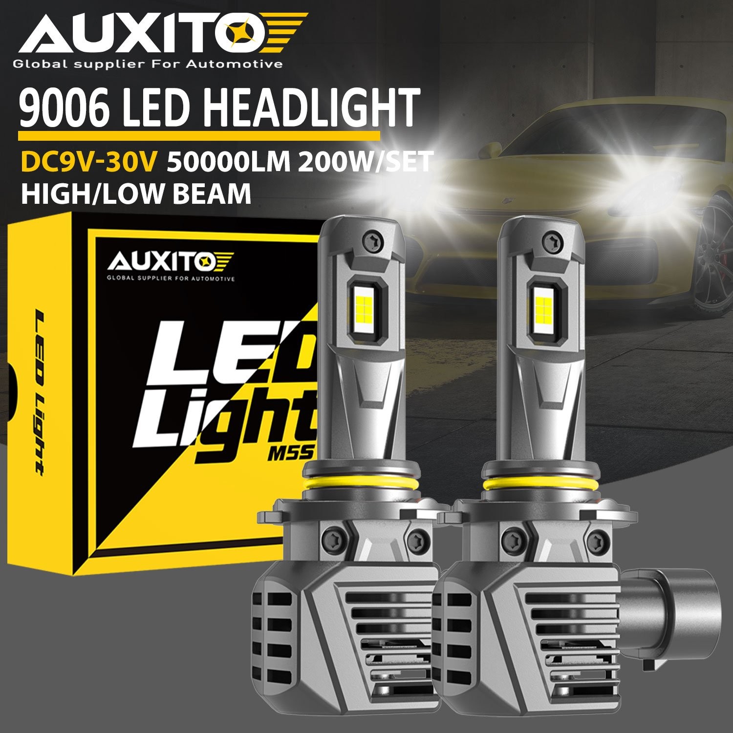 AUXITO 9006 12-LED Headlight Bulb Conversion Kit Low Beam Lamp 6000K Super White