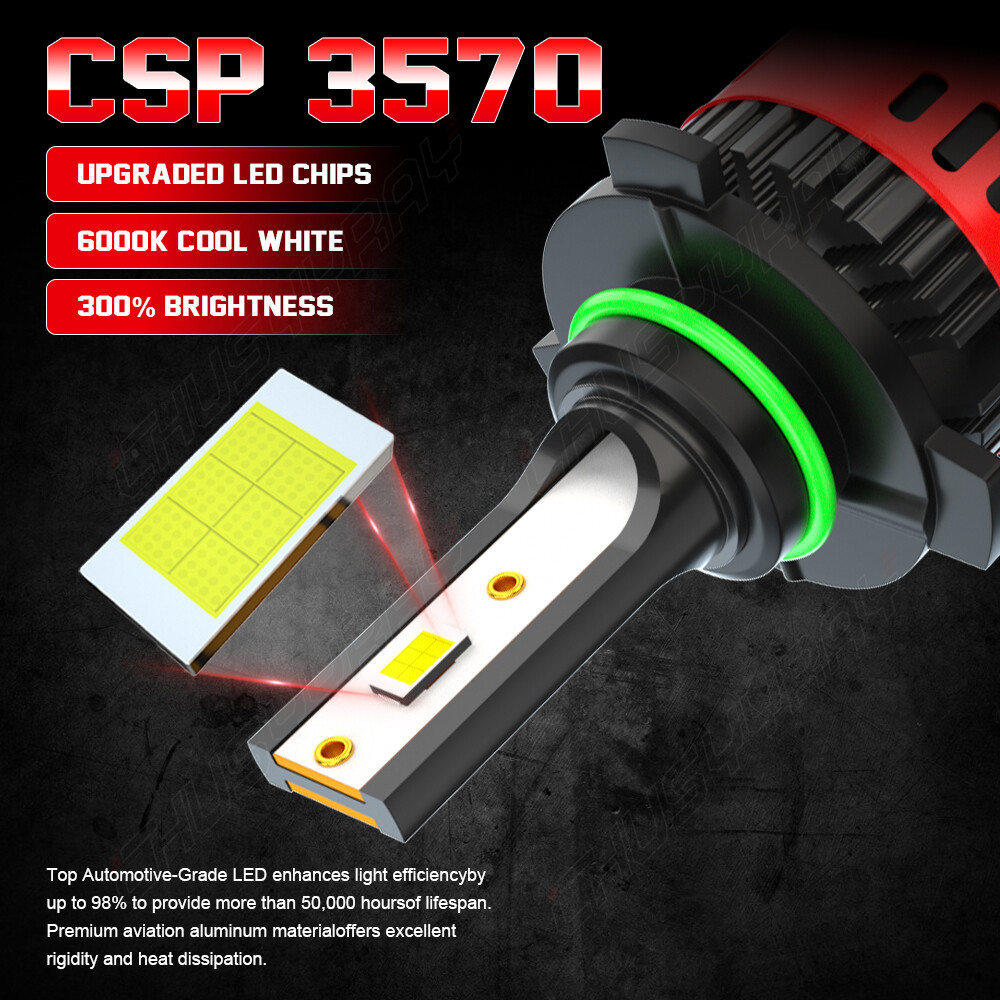MINI 9005 9006 H11 Combo LED Headlight Bulbs Fog Kit 6000K White High Low Beam