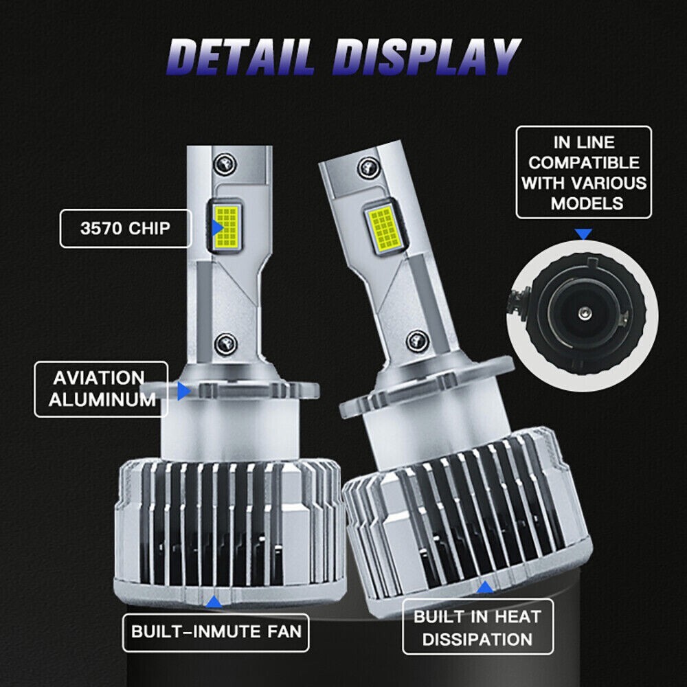 2x D2S D2R LED White Headlight Bulbs w/HID Conversion For BMW E46 325i M3 Etc