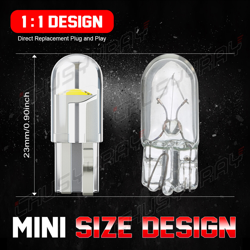 CHUSYYRAY T10 194 168 LED White Bulbs 200lm Interior / License Plate Light