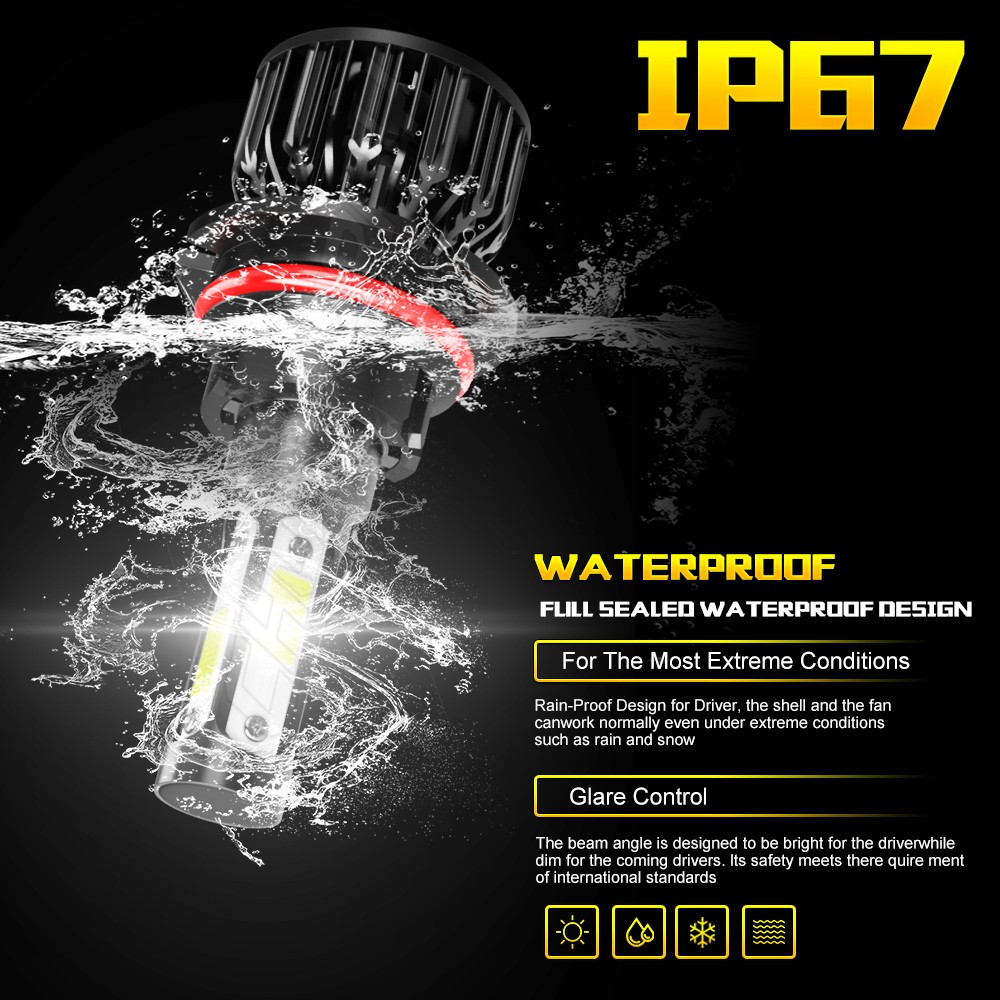 9007/HB5 LED Headlights 1000LM LED Light Bulbs Kit High Low Beam Bright WHite