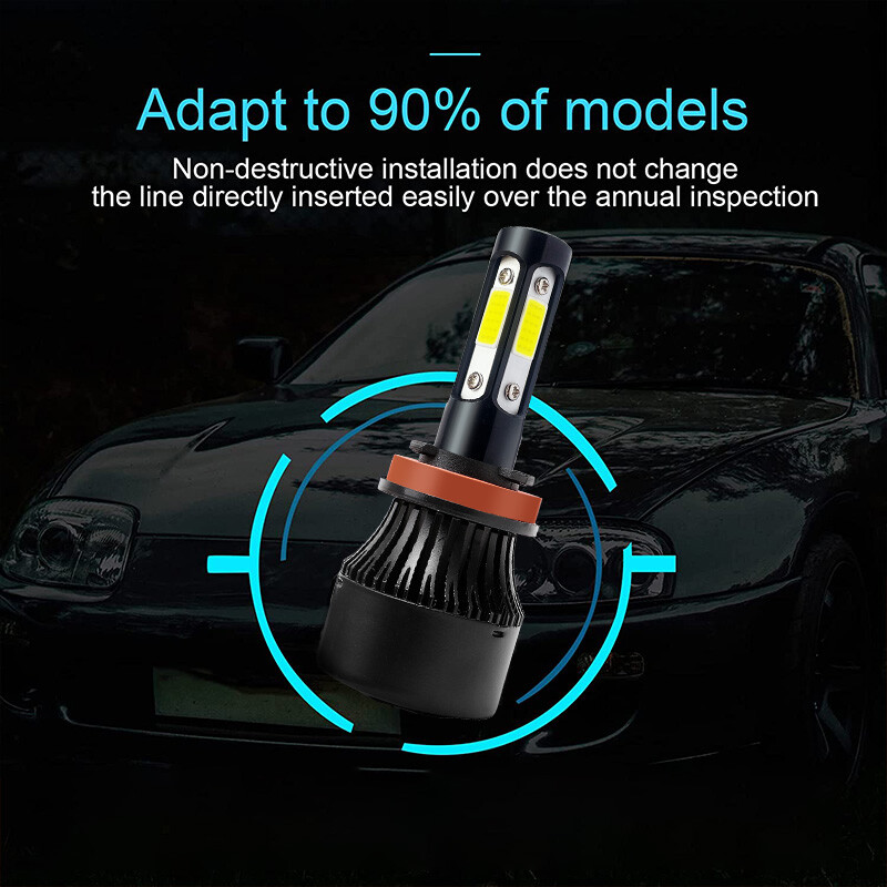 Combo 9005+H11+H11 LED Headlight Kit Fog light Bulbs High Low Beam 6000K White A