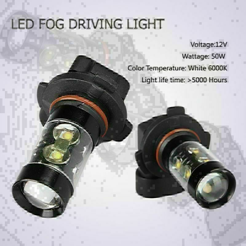 2pcs H10 50W 6000K Car LED Fog Daytime Driving Headlights Lamp Bulbs Cool White