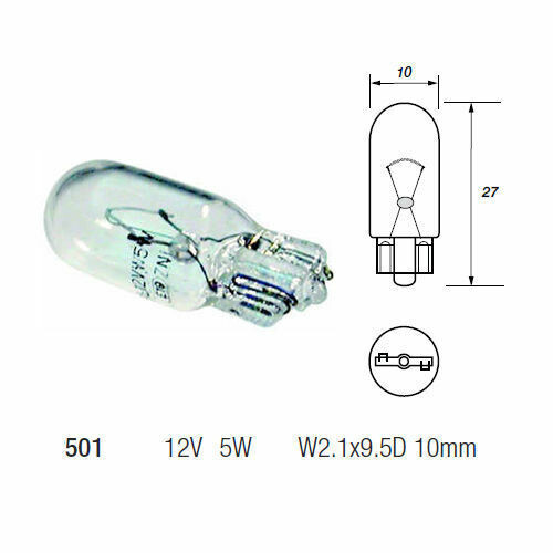 2x Number Plate Bulbs For Mercedes Vito Van Pair E Marked