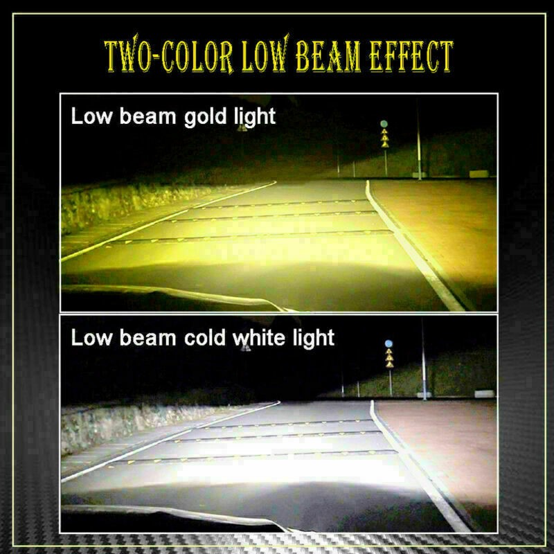 H4 LED Headlight 110W Dual Color Fog Light Bulbs White&Yellow 3000K&6000K Lamps