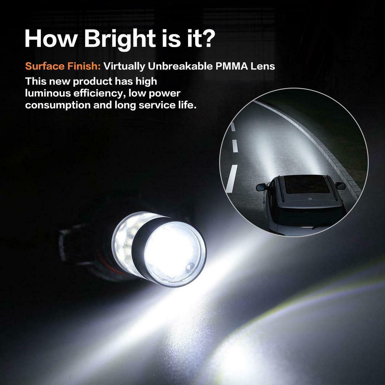 Ironwalls 5202 H16 LED Fog Light Bulbs 6000K Xenon White 16000LM High Power Pair