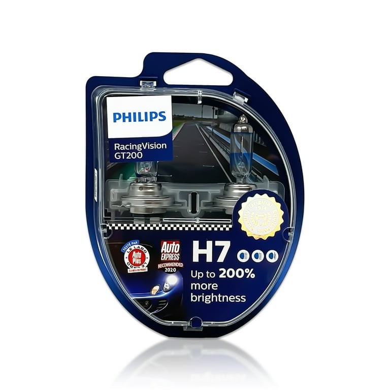 Philips H7 RacingVision GT200 Headlight Halogen Bulbs | 12972RGTS2 | Pack of 2