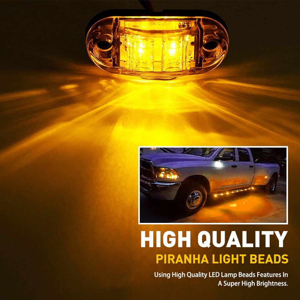 10X Amber LED Side Marker Light Turn Signal Lights Clearance Lamp For Trucks Car