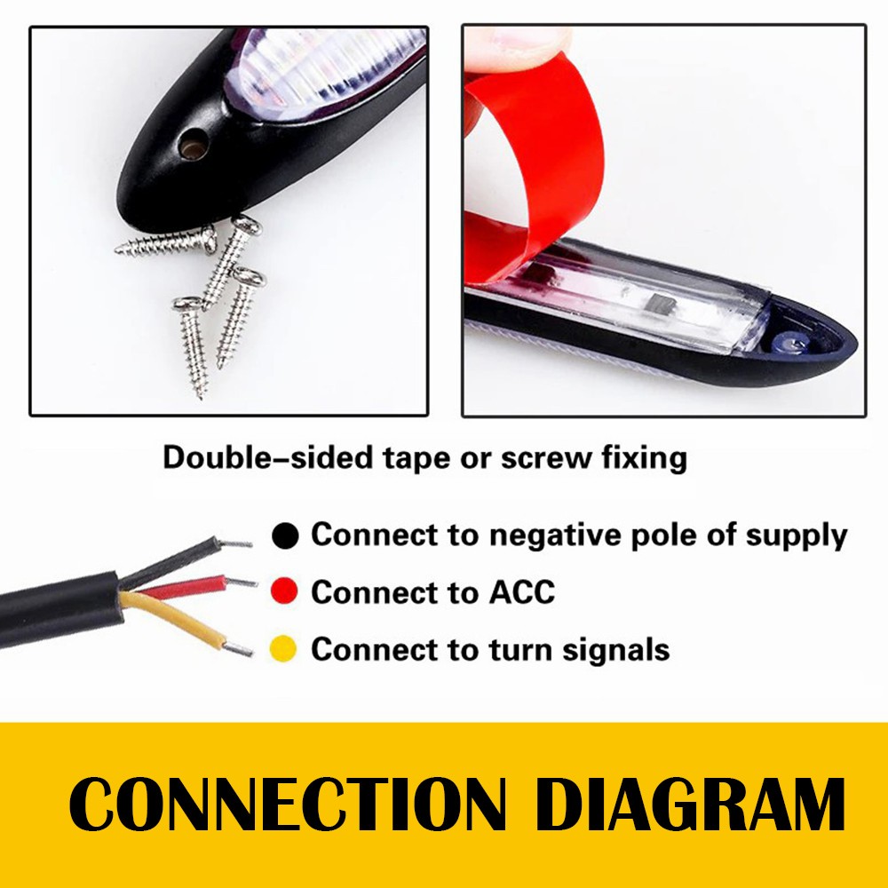 2x Sequential LED DRL Daytime Running Light Flowing Turn Signal Headlight Strip