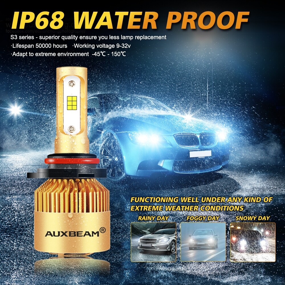 2x AUXBEAM 9005 HB3 LED Headlight Bulbs High Beam White For Ford F-150 2015-2023