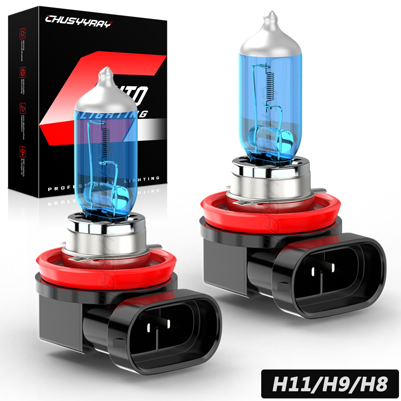 H9 100w Halogen Xenon Headlight Replacement Light Bulb Lamp 4200K Warm white