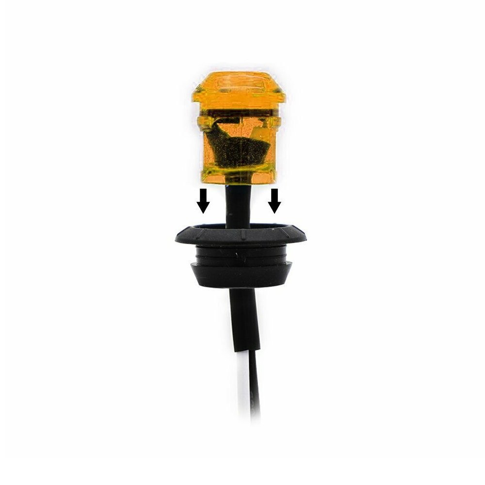 10Pcs Mini 3/4″ Round 3 Amber LED Side Marker 12V Truck Bullet Light Lamps