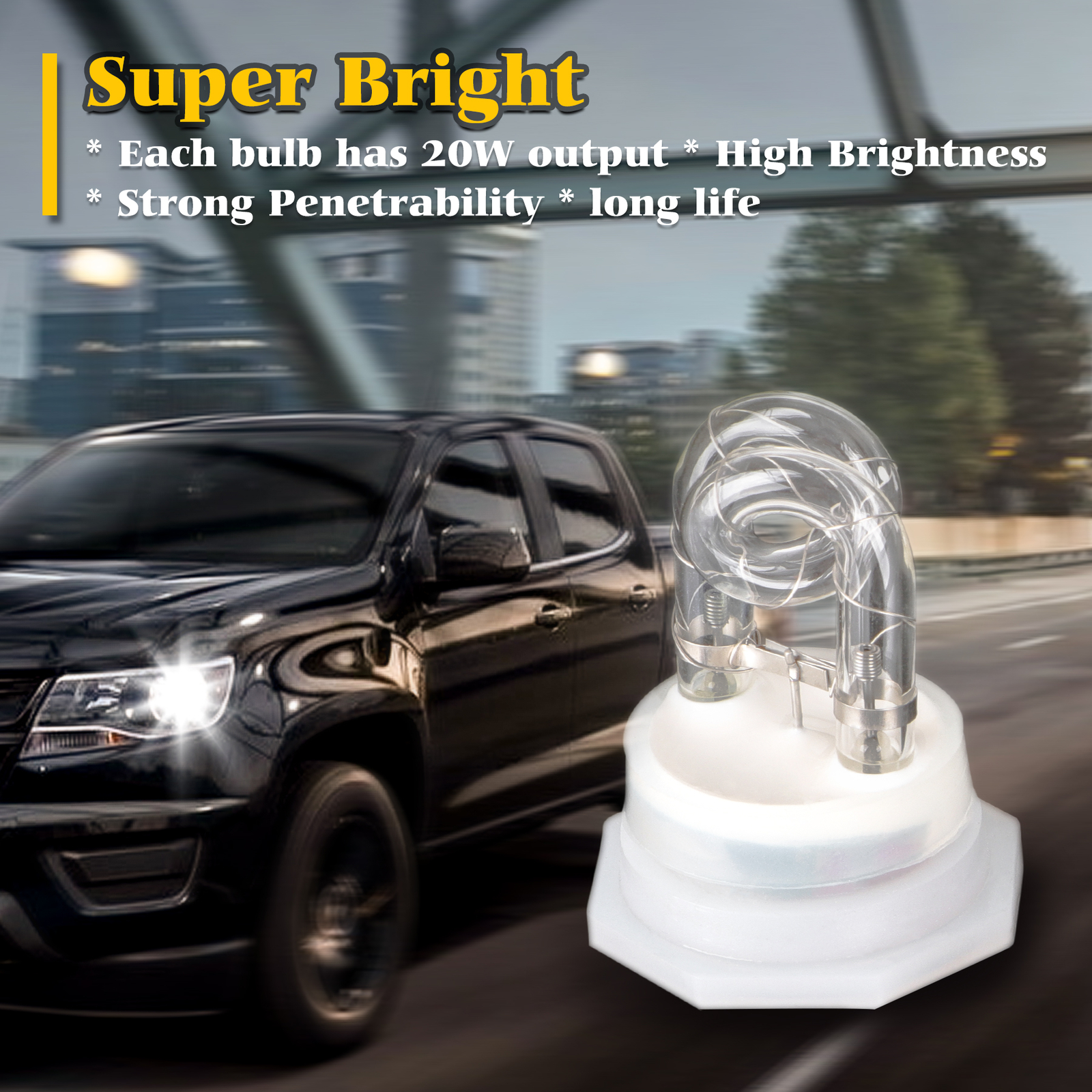 160W 8 HID Bulbs Hide-A-way Emergency Strobe Lights Warning System Headlight Kit