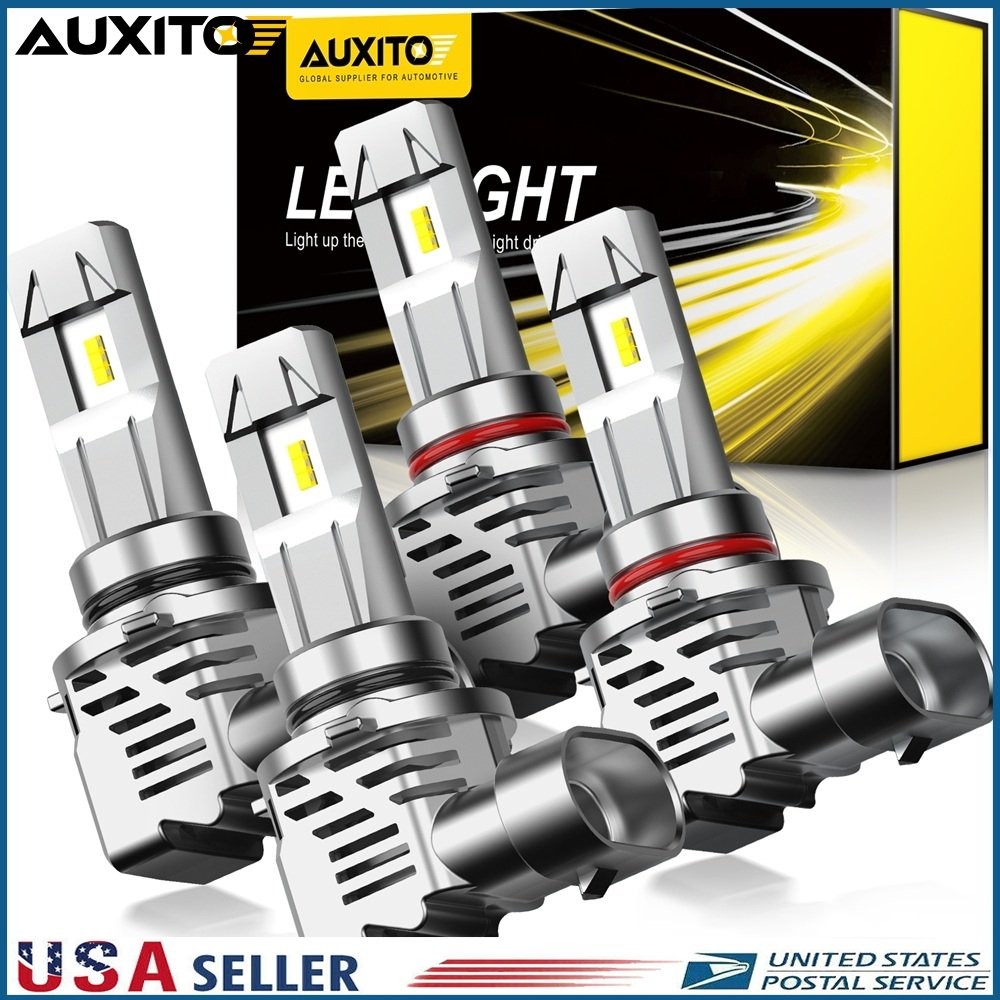 AUXITO 9005 9006 LED Combo Headlight Bulbs High Low Beam Kit 6500K White 24000LM
