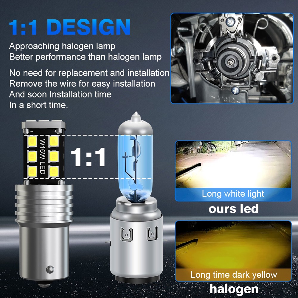 2 Blinding Brite LED headlight bulbs for Deere 415 420 425 445 455 mower tractor