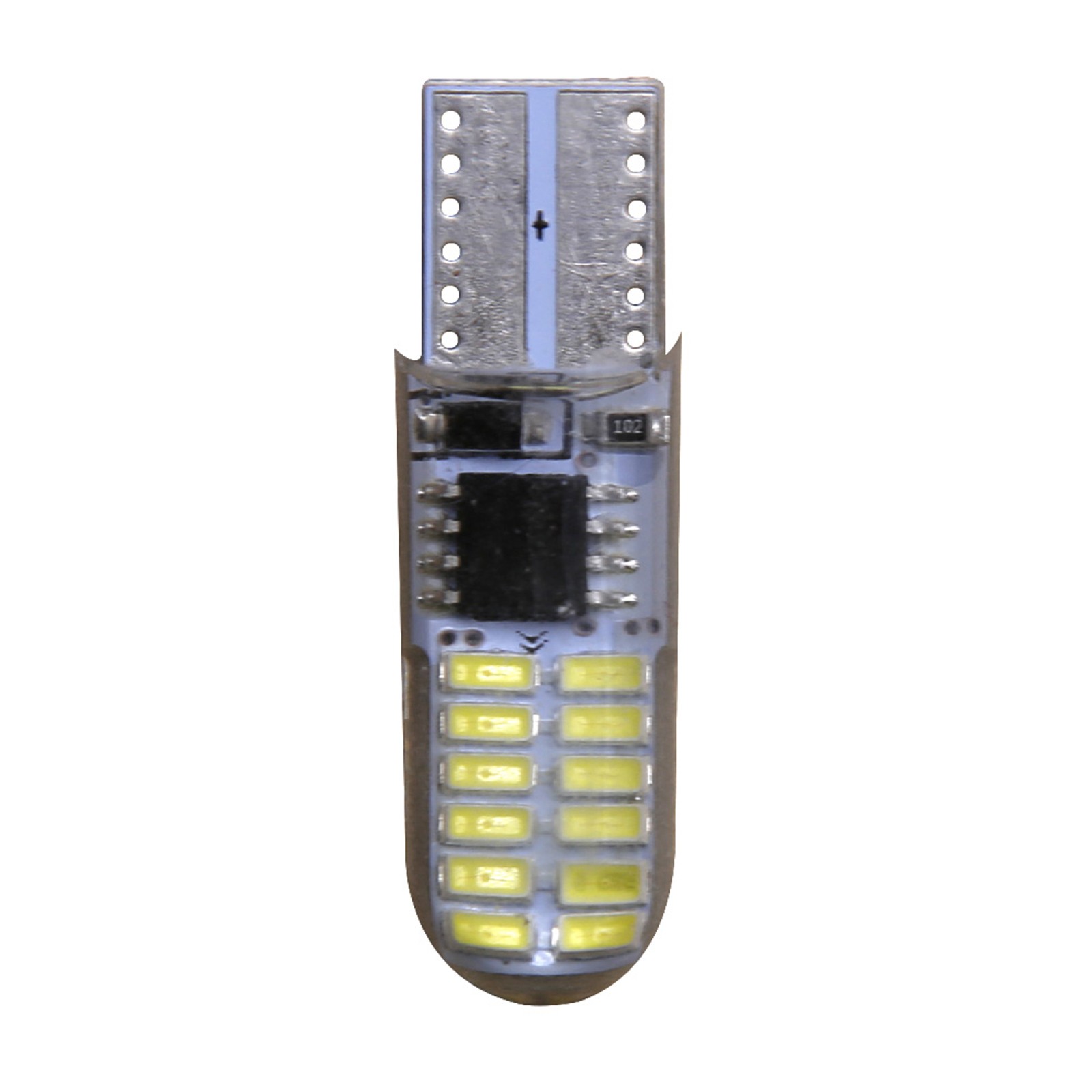 WHITE T10 194 168 LED Strobe Flash Dilicon Gel Light 24LED Bright Light Bulb