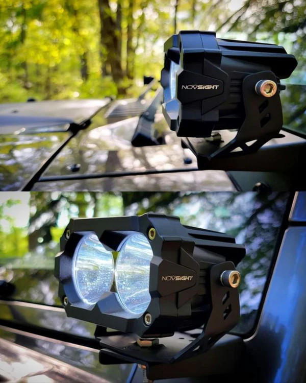 NOVSIGHT CYBER Series 4.5 Inch LED Pod Lights Flood Lamp Offroad Truck SUV ATV