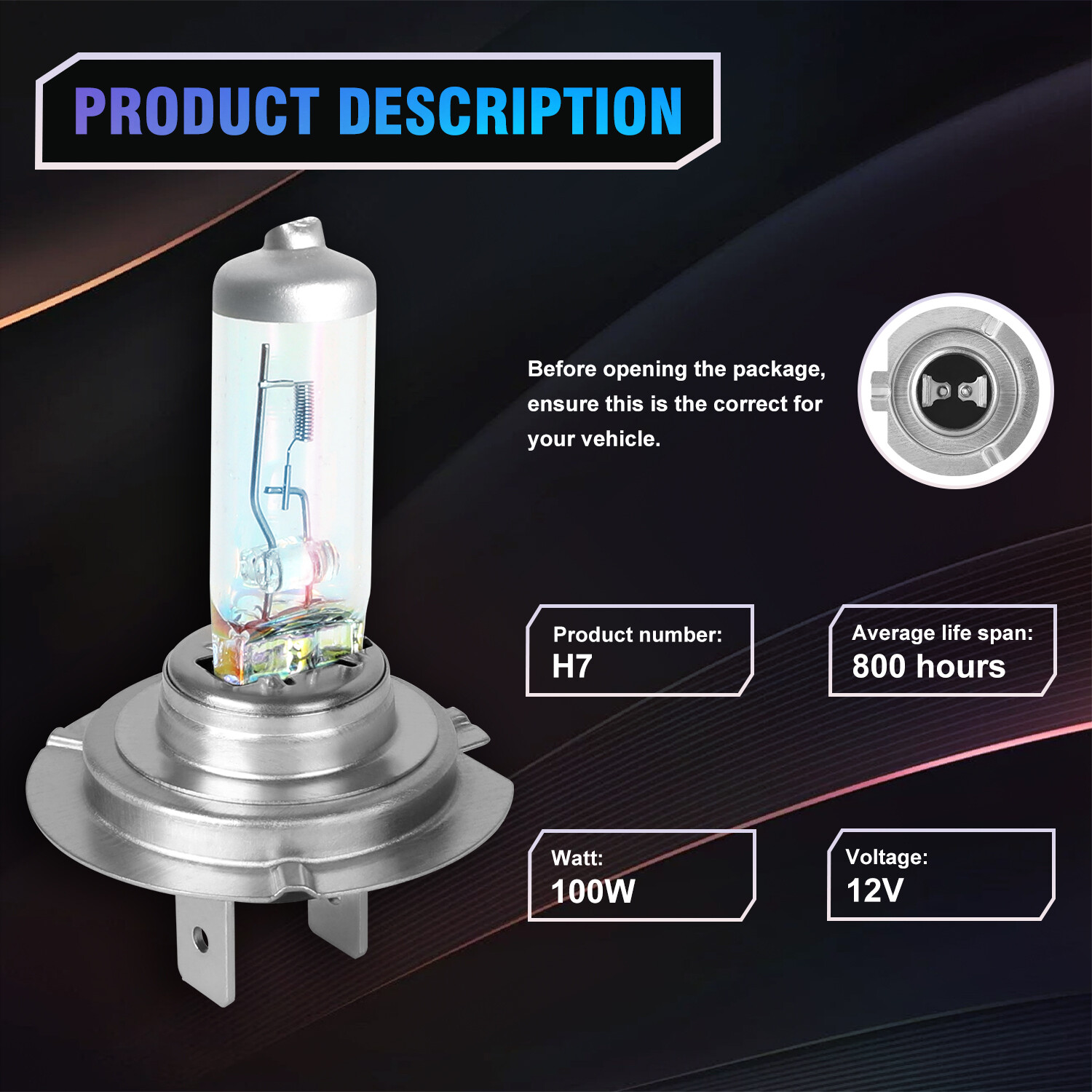 4pcs H7 H11 Front Halogen Headlight Bulb 4200K Super Bright White Conversion Kit