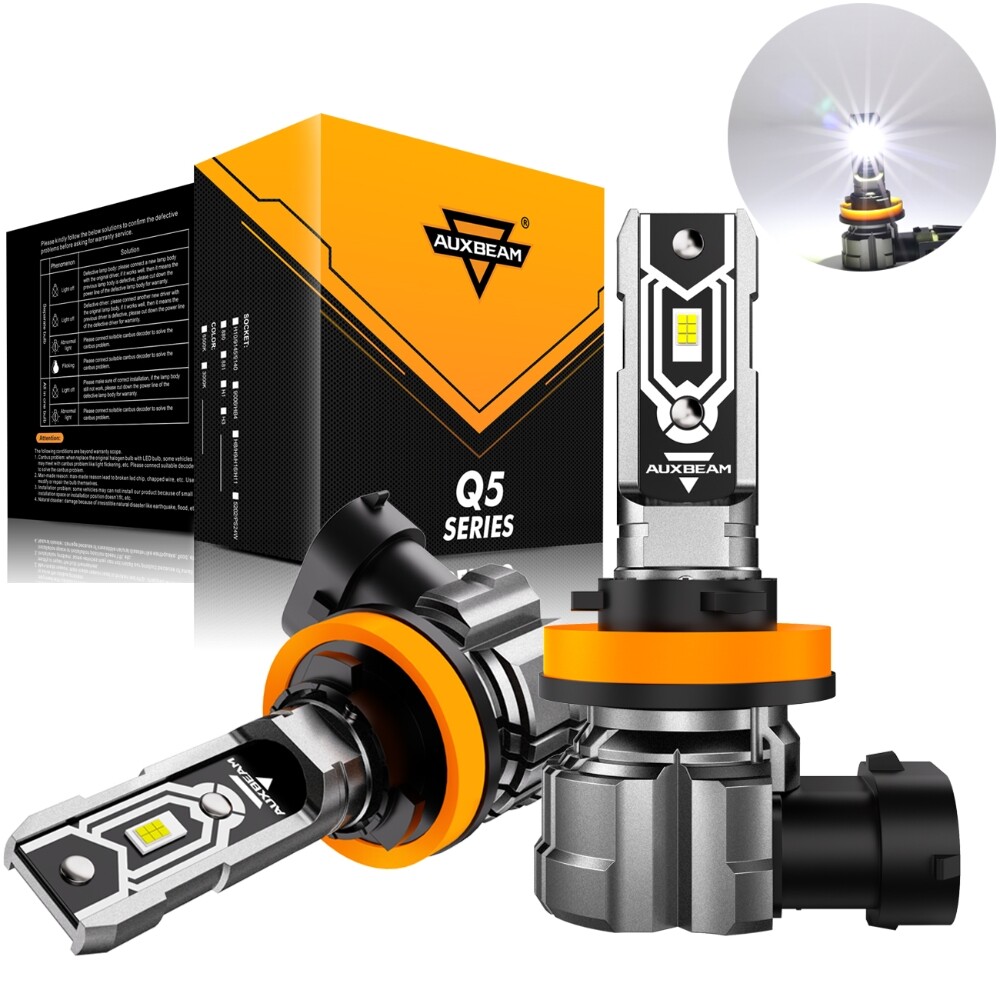 6X AUXBEAM 9005 9006 H11 Combo LED Headlight Fog Bulbs 6500K White Bright 6PCS