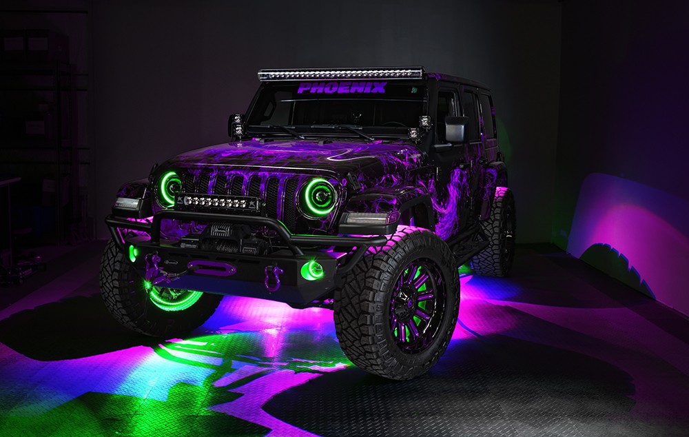 ORACLE High Power 20W LED Halo Fog Lights Dynamic ColorSHIFT fits Jeep JK/JL/JT