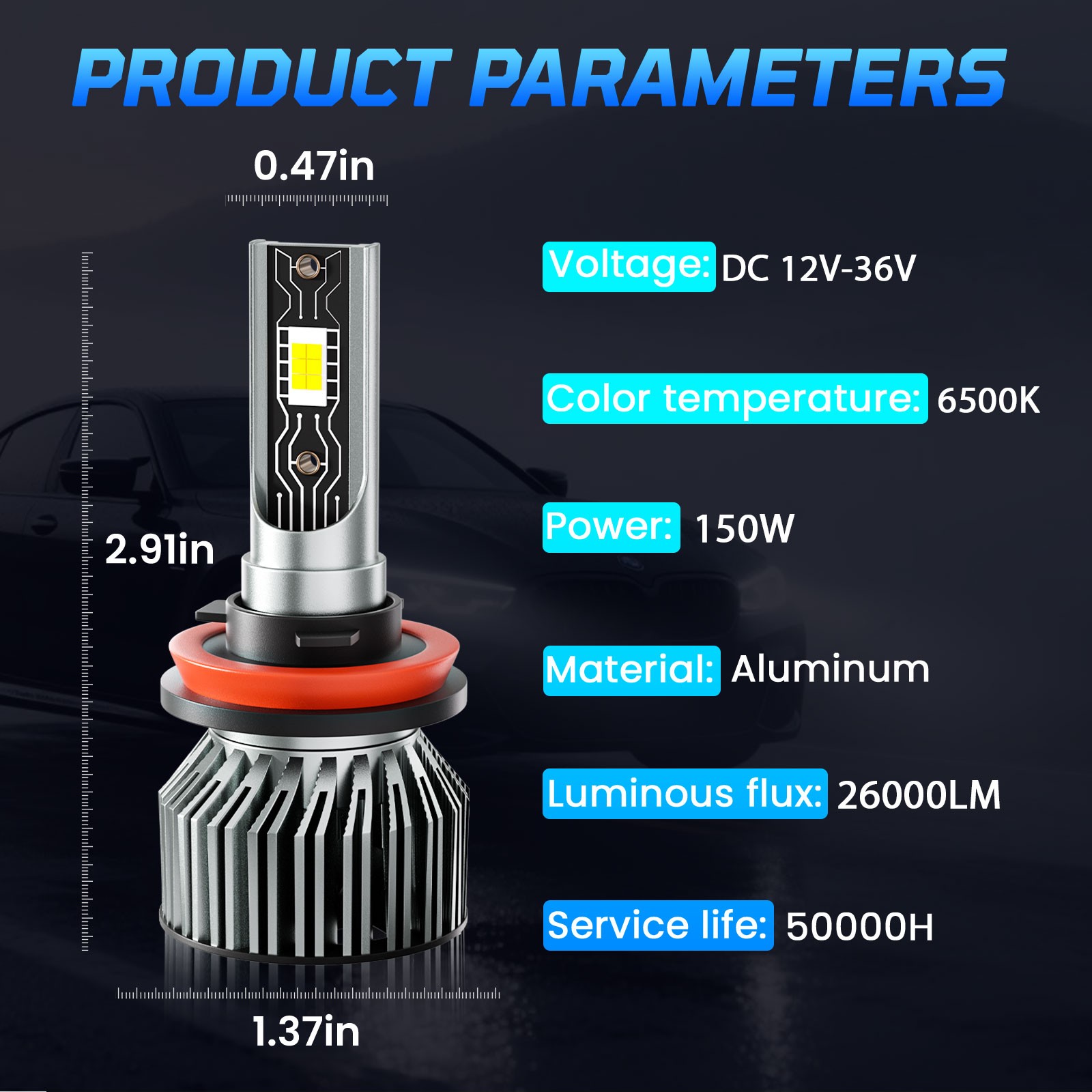 For Nissan Altima 2007-2018 LED Headlight Kit Bulbs Super Bright 10000K 72000LM