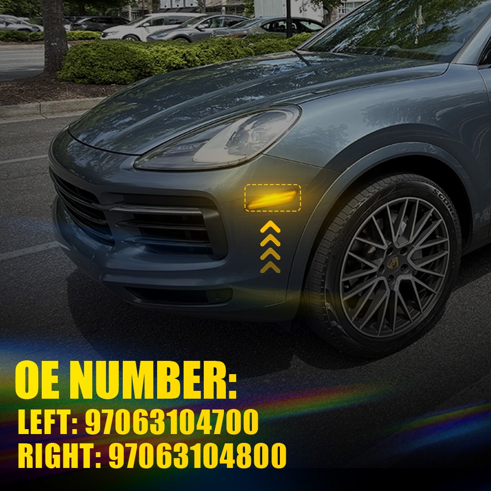 Front Left Right Smoked LED Side Marker Signal Light For Cayenne 958.2 2015-2019