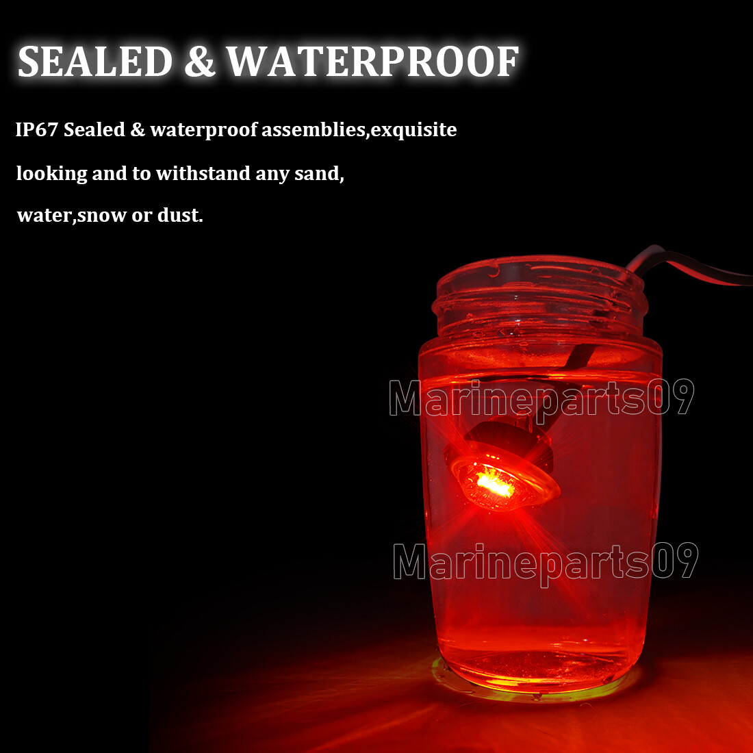 50x 3/4″ Round Red LED Side Marker Lights Truck Trailer Bullet Stainless Base