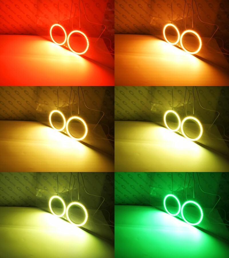 For Yamaha YZF R1 YZF-R1 2009 2014 Multi Color RGB LED Angel Eyes Bluetooth APP