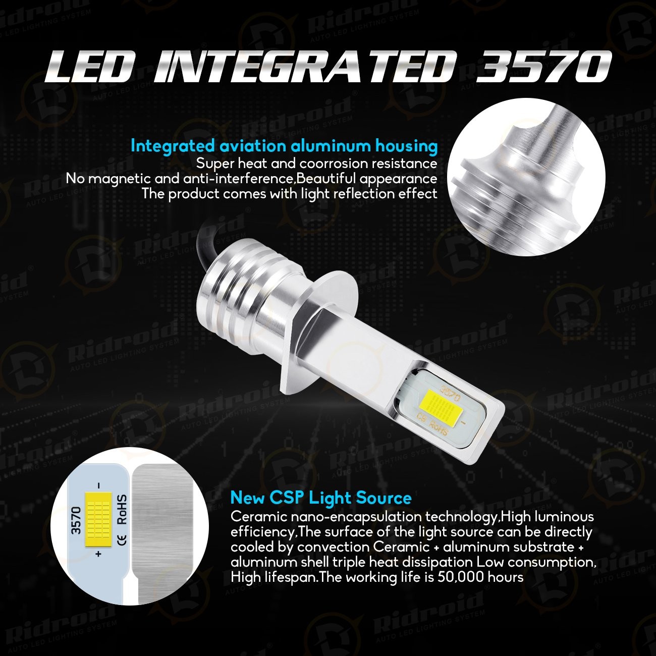 H1 LED Headlight Super Bright Bulb Kit 3000K Yellow 330000LM High Low Beam Light