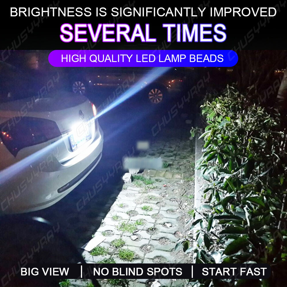 Fanless LED Headlight Bulbs Conversion Kit 9005 H11 High Low Beam Bright White