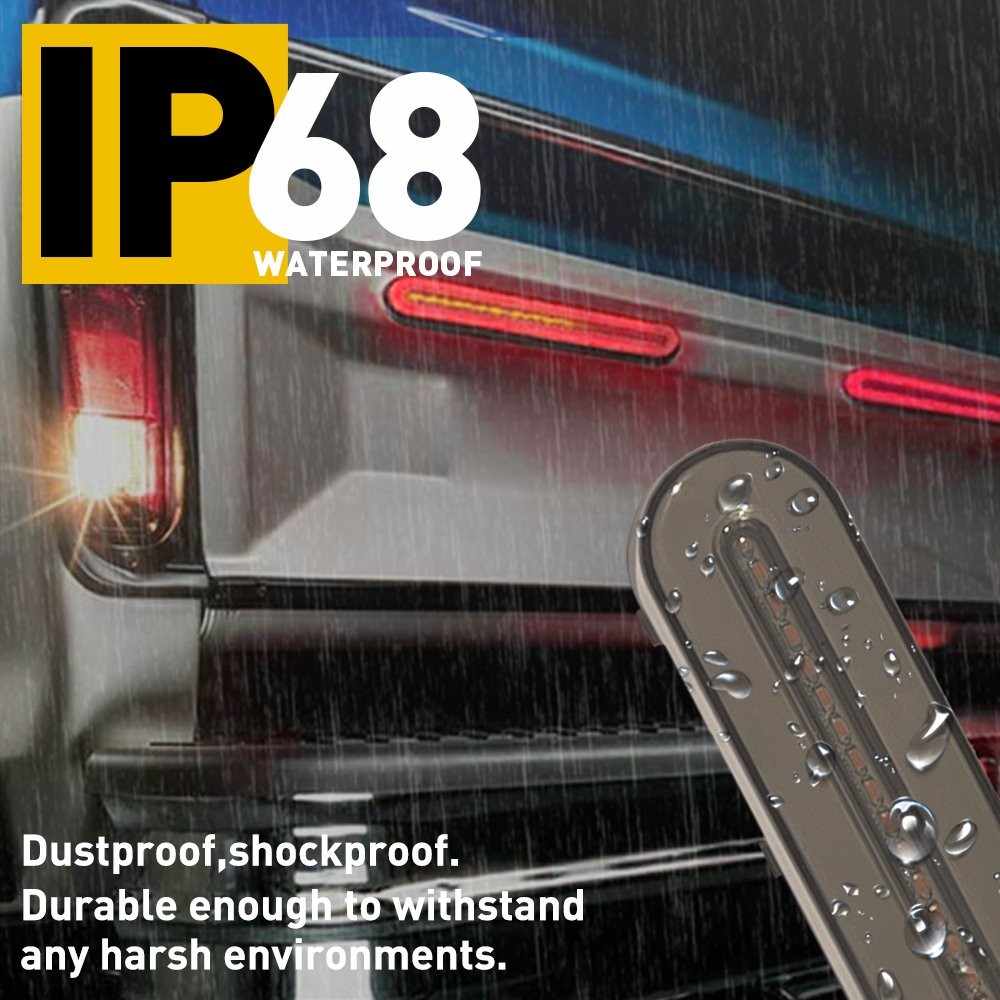 Motorcycle LED Running Brake Stop Turn Signal Tail Bar Light Flowing For UTV ATV