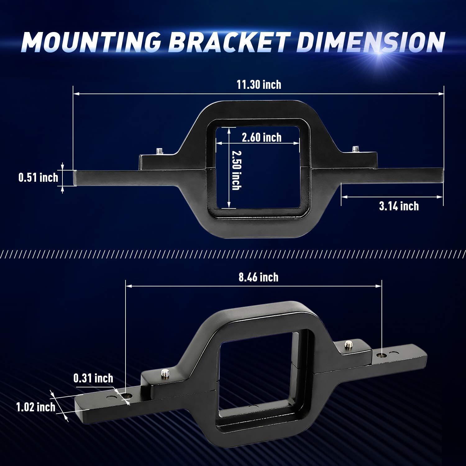 Tow Hitch Mounting Bracket+3-row LED Work Light Pods Backup Reverse 4“For Truck