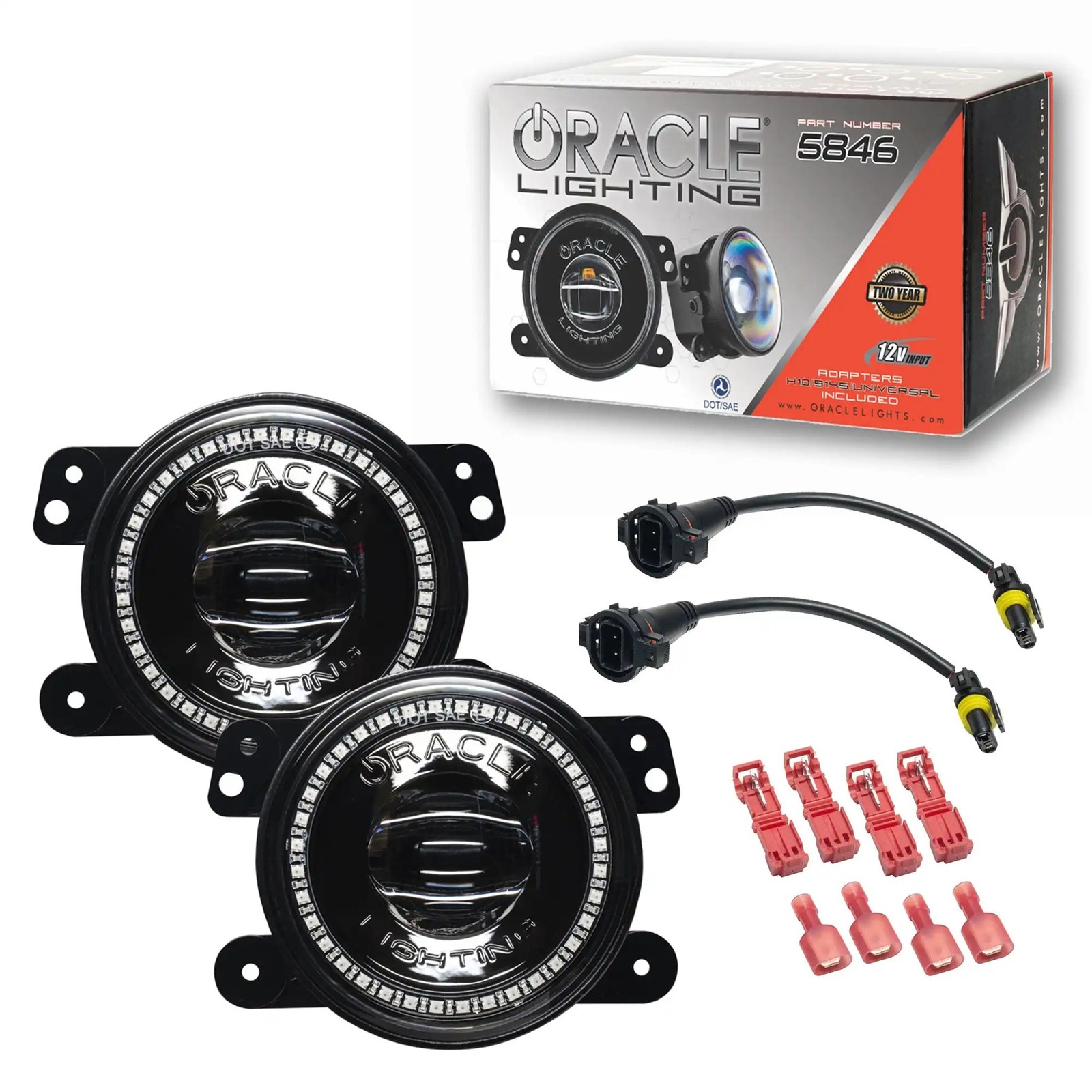 ORACLE High Power 20W LED Halo Fog Lights Dynamic ColorSHIFT fits Jeep JK/JL/JT