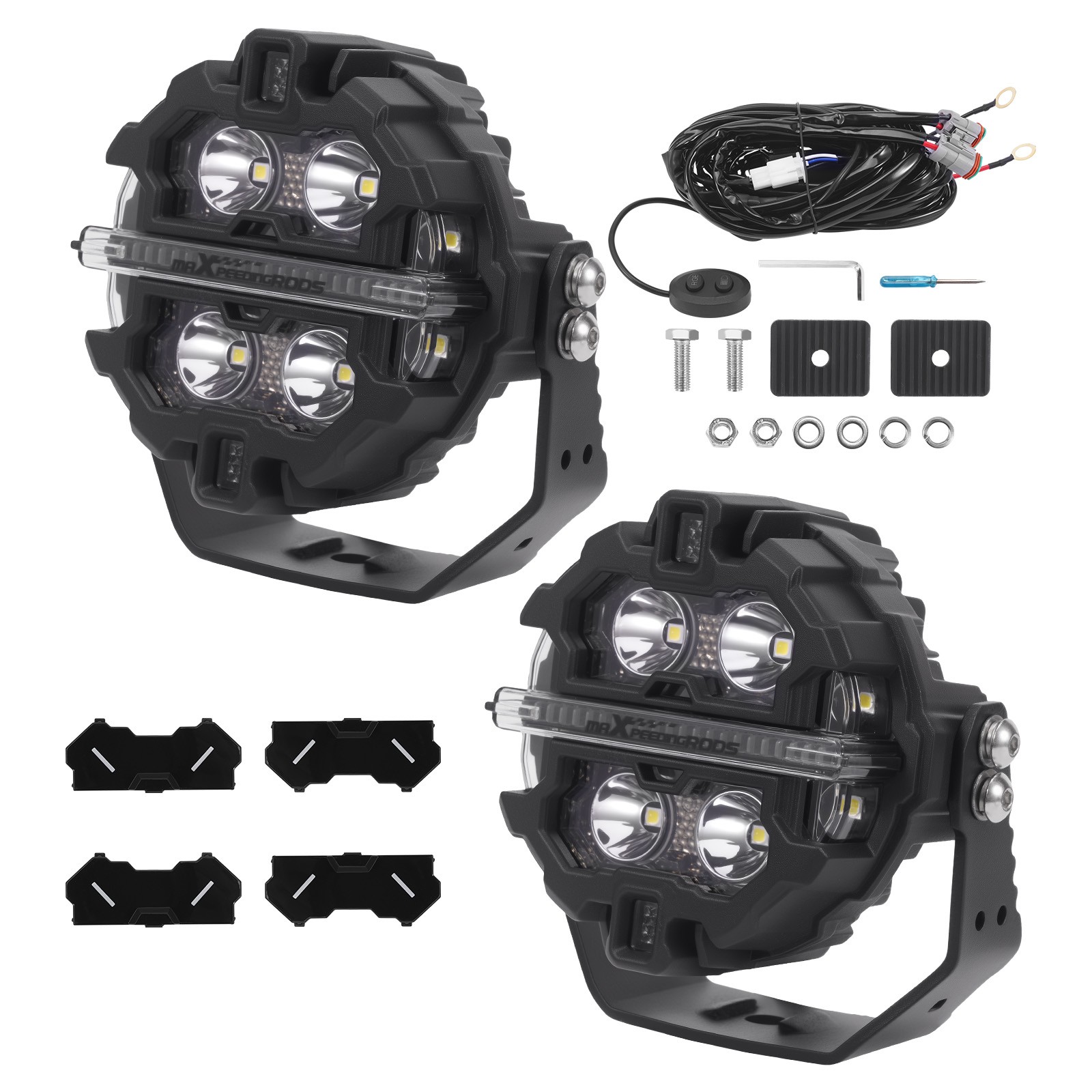 RGB 3.5″ 160W LED Work Driving Pods Lights Bar Spot Beam & Side Shooter Offroad
