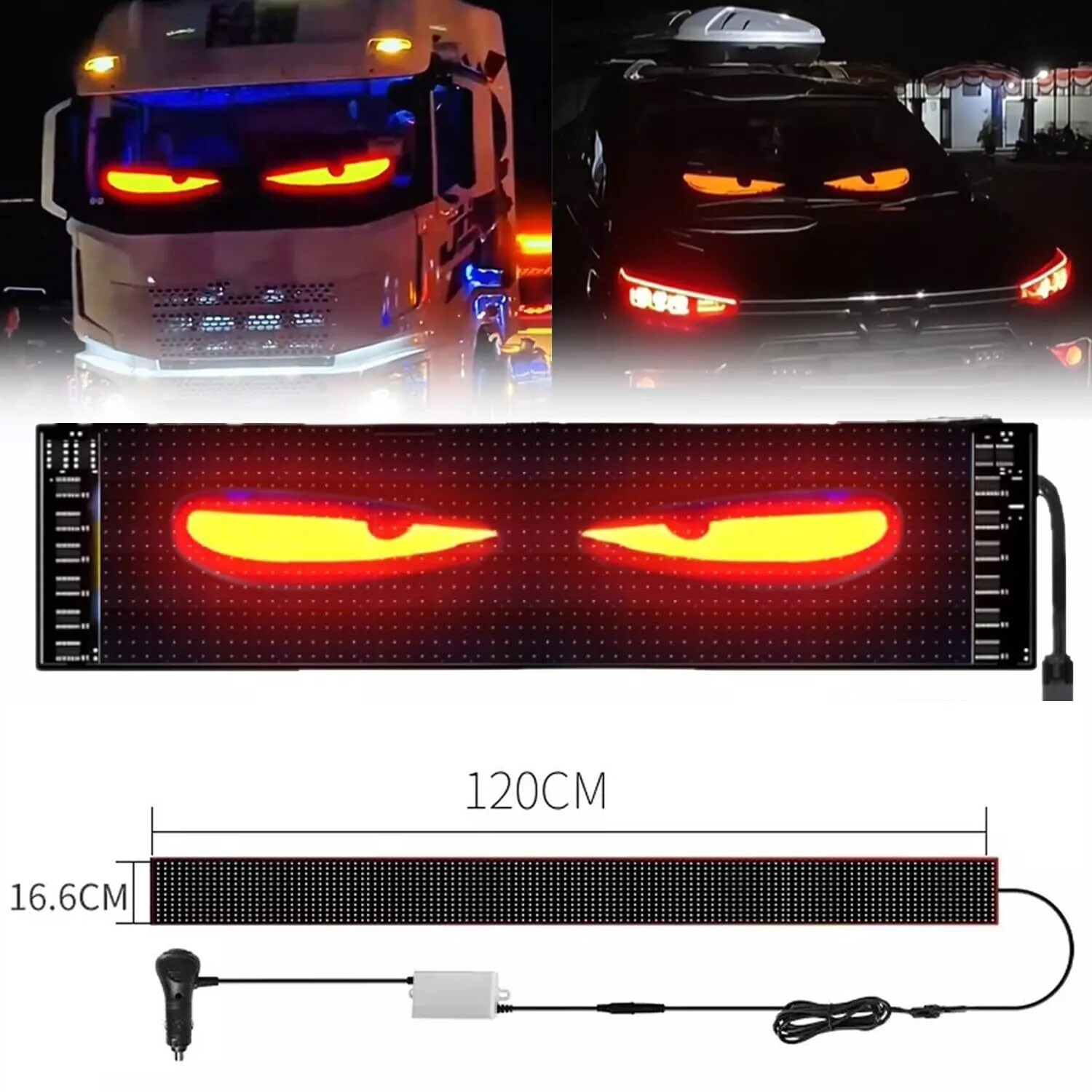 Truck-Specific Devil’s Eye LED-Screen Car Eye Light Truck Dynamic LED Light USA