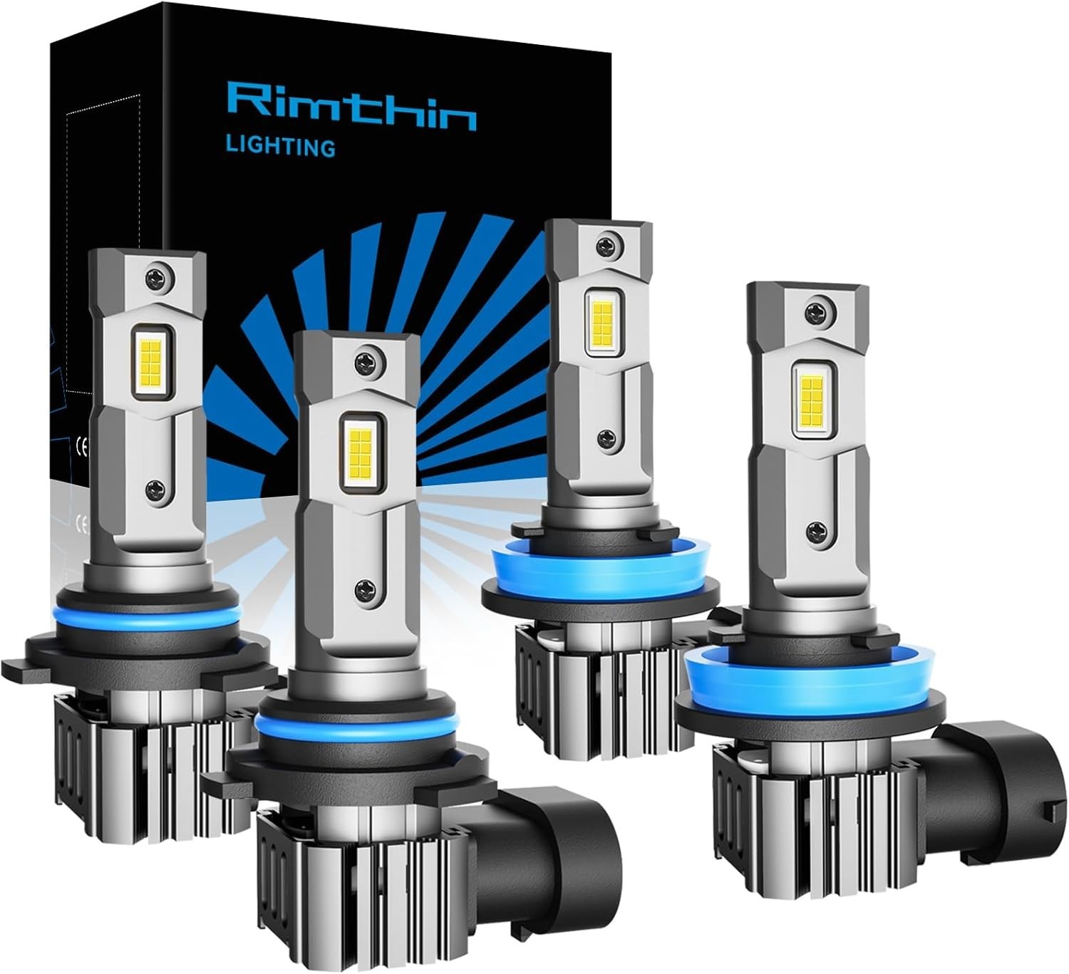 H11 9005 Bulbs Combo, 6000K White H9/H8/HB3 Fog Bulbs, Plug and Play, Pack of 4