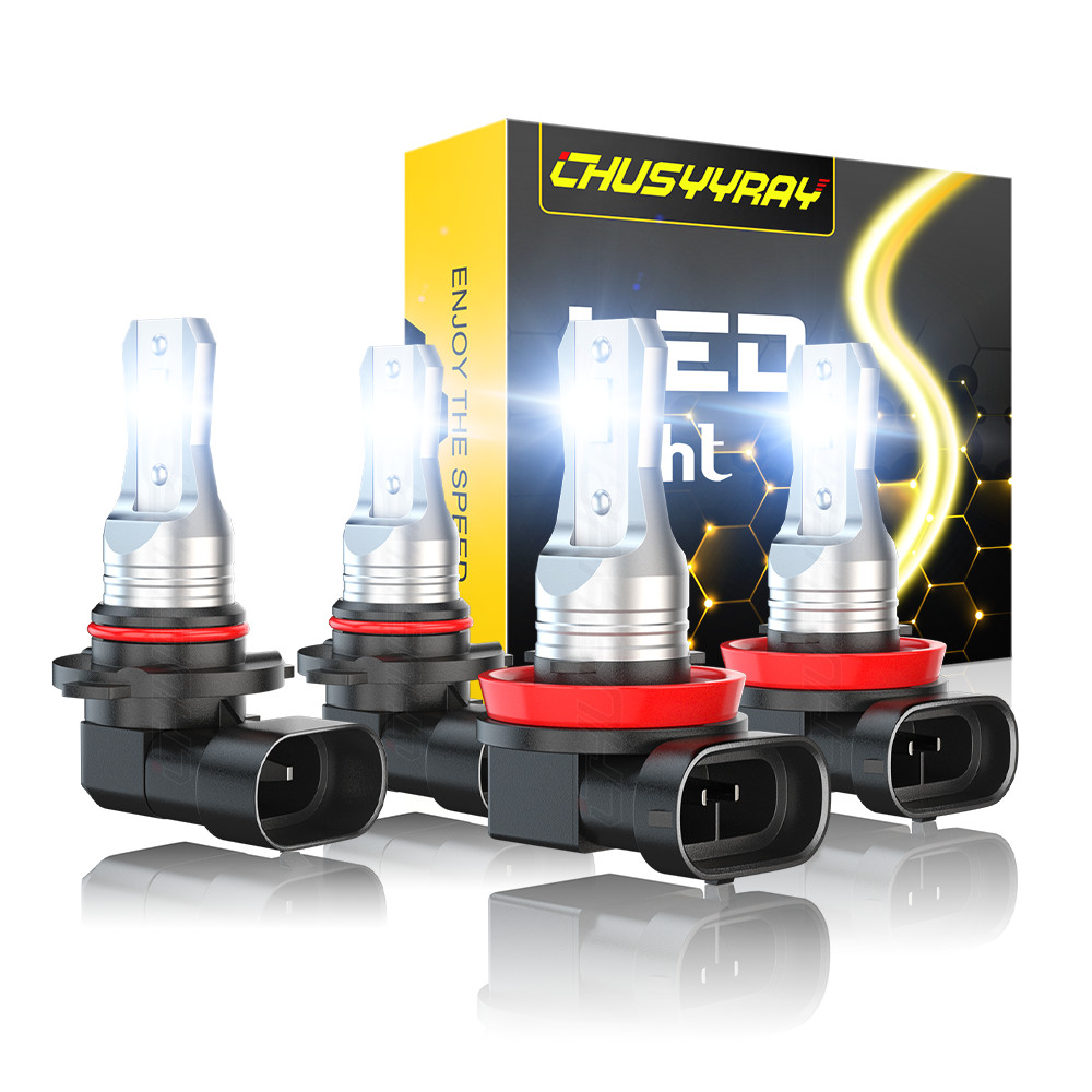 4x 9005+H11 LED Headlight Combo High Low Beam Bulbs Kit Super White Bright Lamp