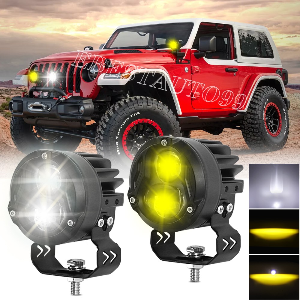 2 x 3″ 100W LED Work Light Pods White Laser High Beam Offroad Driving Fog Lamp