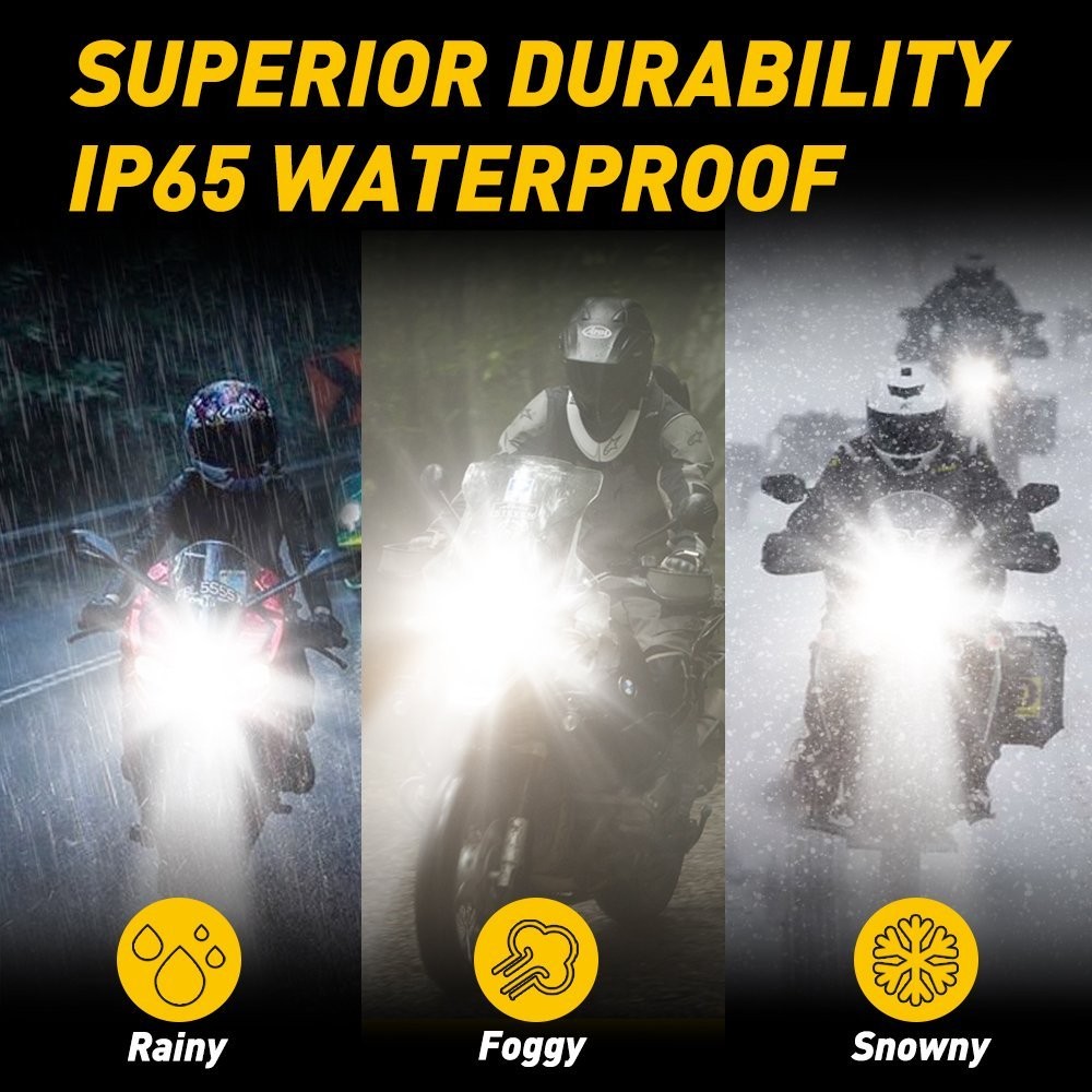 H4 9003 HB2 FANLESS LED Motorcycle Headlight Bulb Hi/Low Beam 6000K High Power