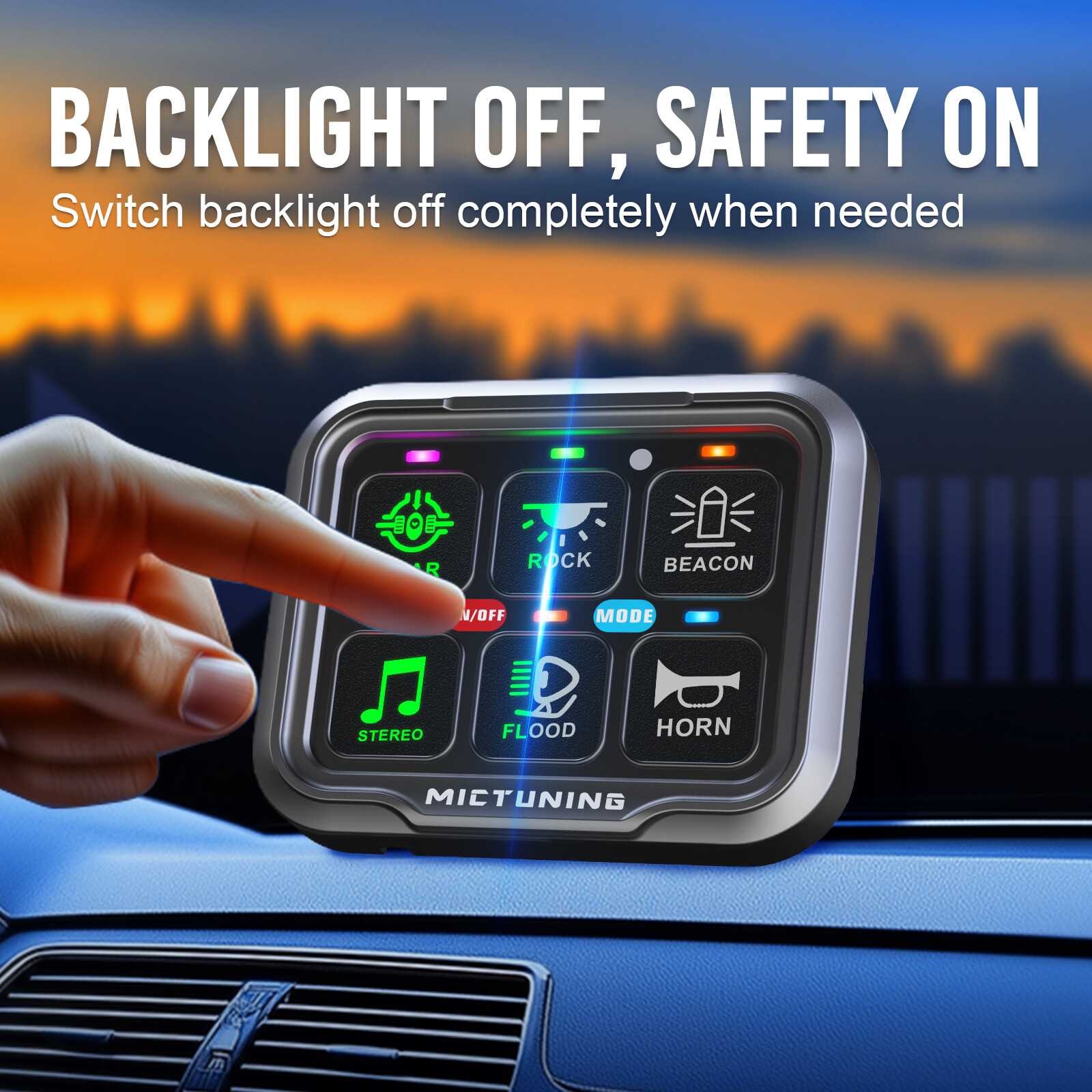 6/8 Gang Switch Panel On-Off LED Light Bar Circuit Control Relay System 12/24V