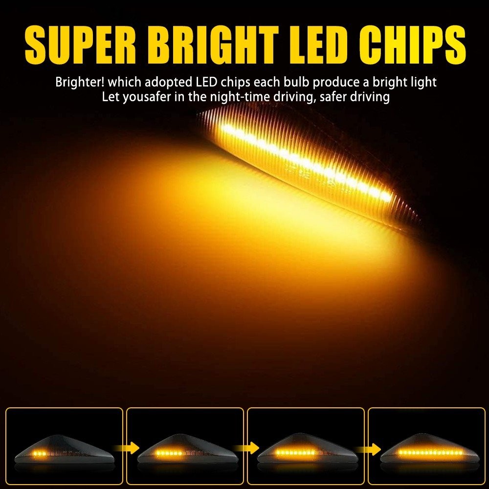 Dynamic Amber LED Side Marker Smoked Light Lens For BMW F25 X3 (06/2009-08/2017)