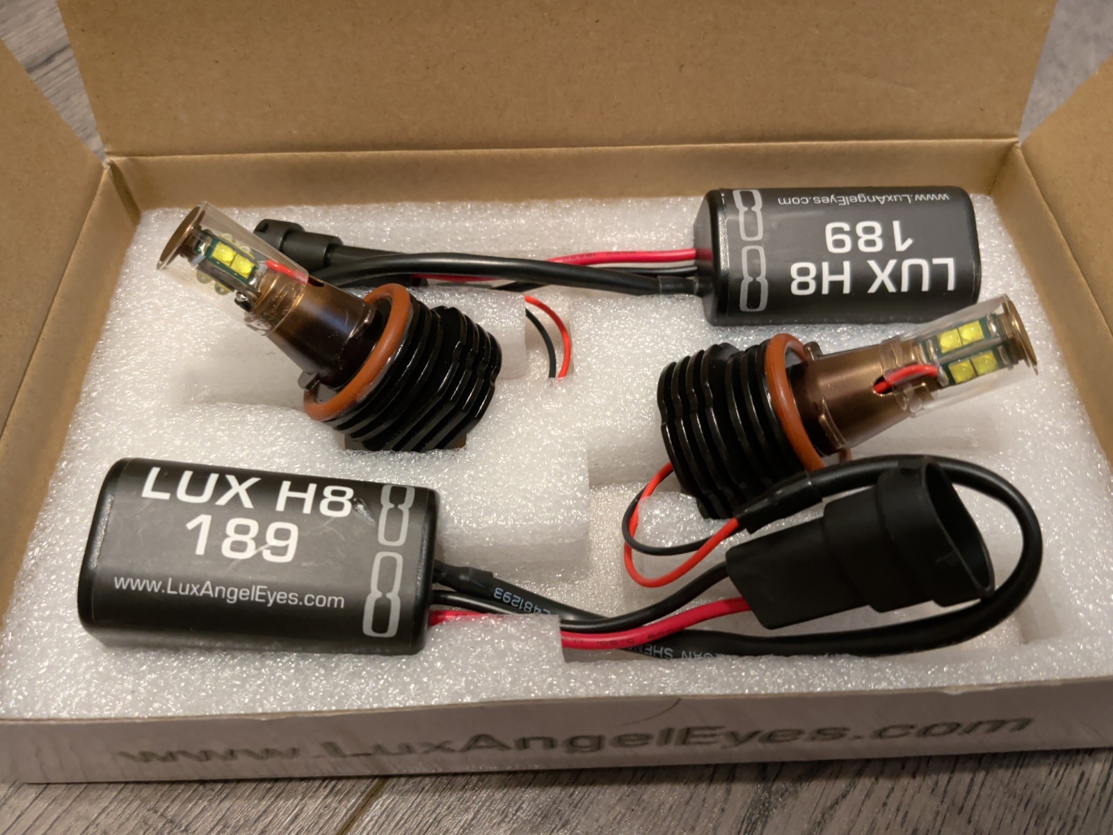 BMW E90 E92 E93 LUX H8 189 LEDs Angel Eyes Pair Pure white 7000K white 3 series