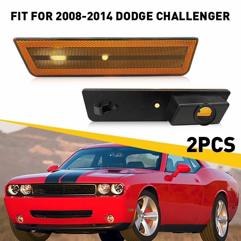 2/4x Front Left Right & Side Marker Kit Lens Amber 2008-14 For Dodge Challenger