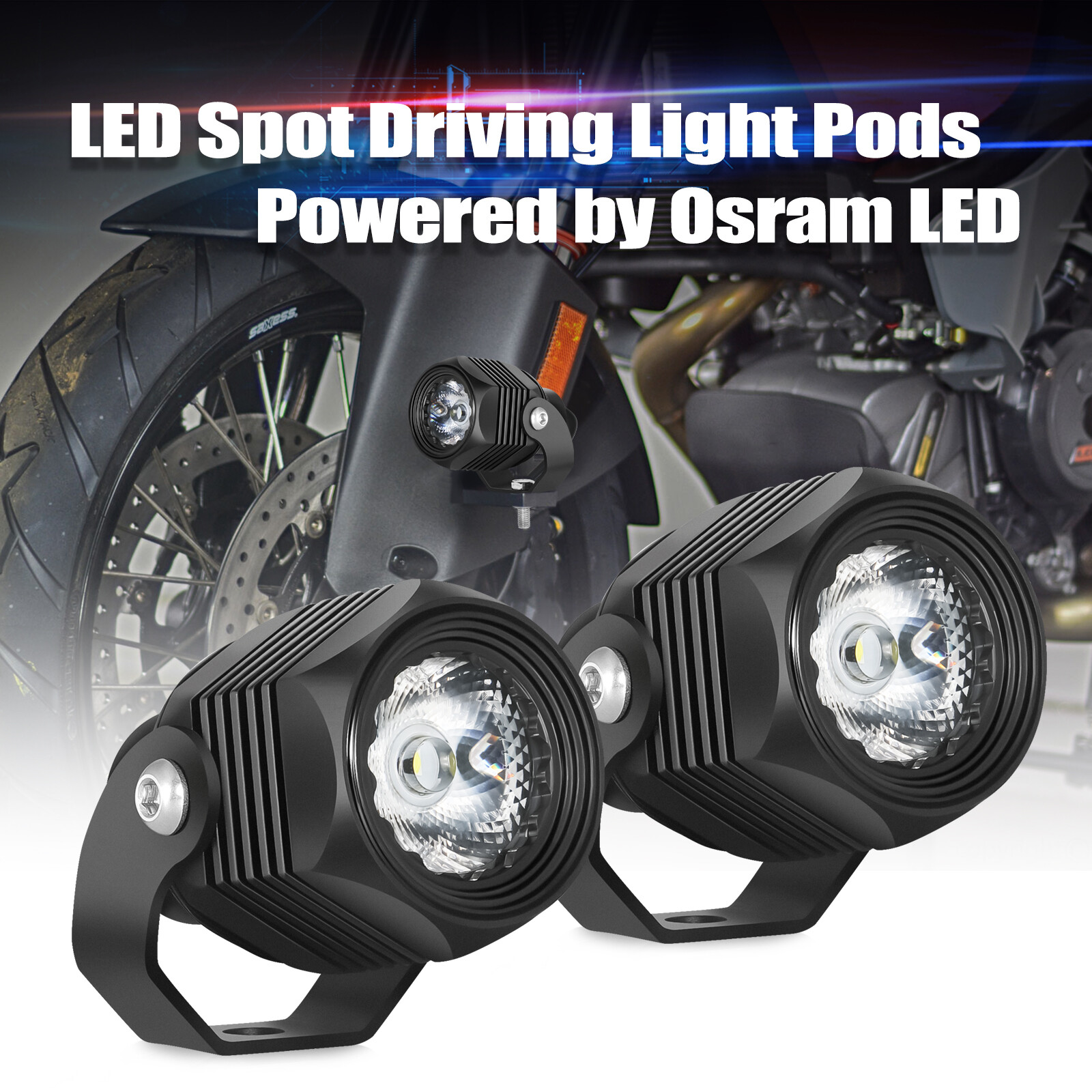 2x 2″ 20W LED Round Off Road Driving Spot Light Bar Pods Work 4WD ATV Motorcycle
