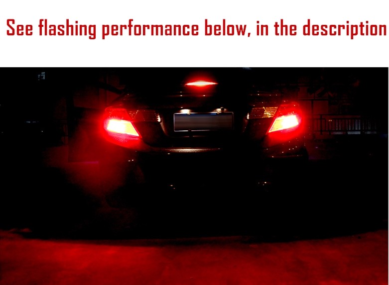 Alla Lighting Legal 1157 Red Flash Strobe Brake Light Bulb Dual Contact Filament