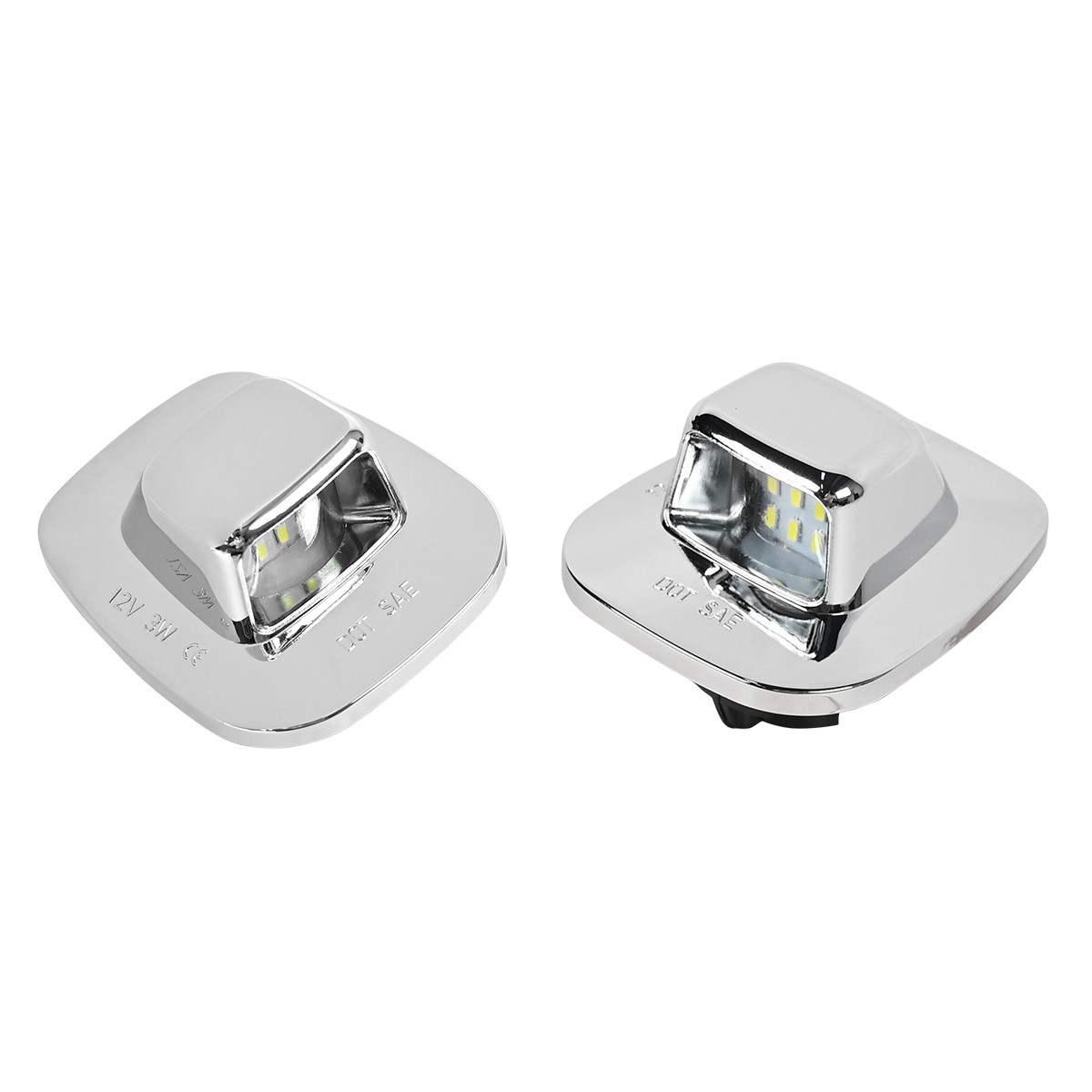 2x Chrome LED License Plate Light Tag Lamp For Chevy GMC C/K 1500 2500 ED 88-00