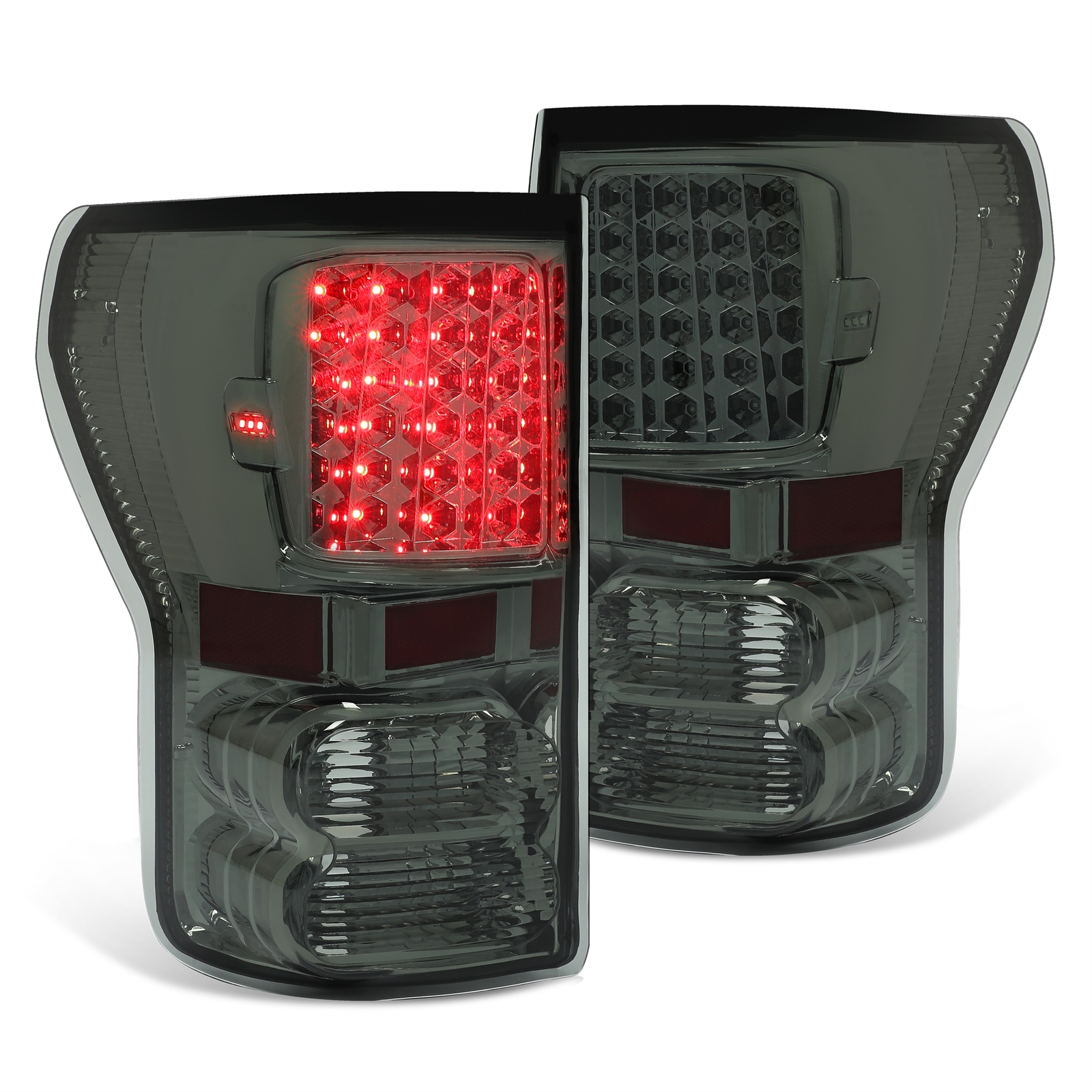 Pair LED Tail Lights Brake Lamps Smoke Lens For Toyota Tundra Pickup 2007-2013