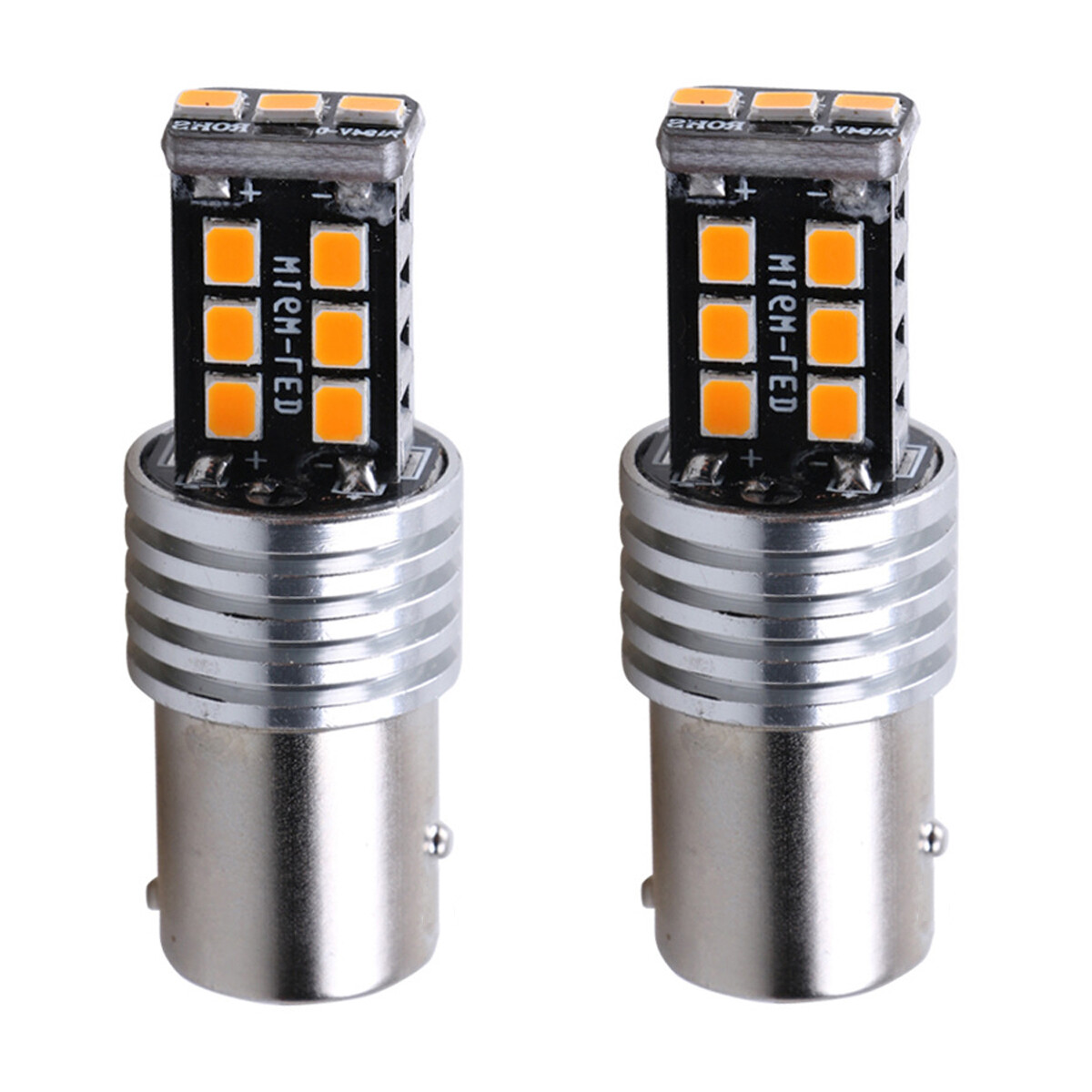 2x 1157 Amber Yellow LED Turn Signal Indicator Parking Light Bulbs CANBUS 15SMD